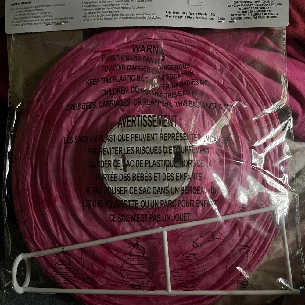Paper Lantern with LED - Pink